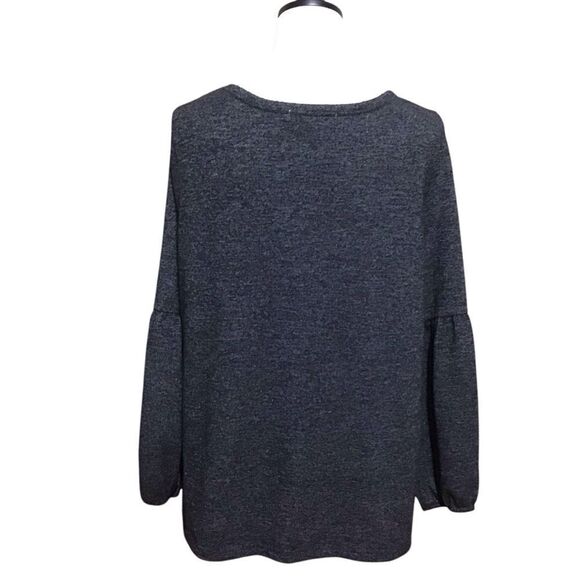 Absolutely Famous Gray Lantern Sleeve Top - Picture 4 of 7